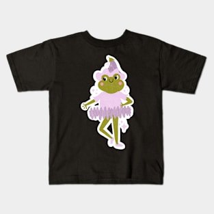 Fairy Princess Ballerina Frog - Cute Cottagecore Sticker Kids T-Shirt